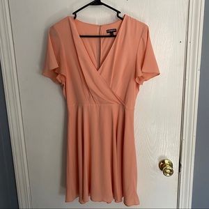Express Short Sleeve Peach Dress